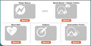 Zwiftのデバイス選択画面